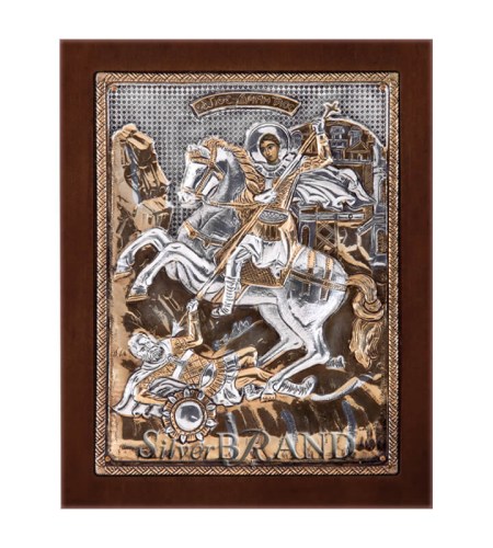 Greek Orthodox Silver Icon Saint_Dimitrios (20x16) Ασημένια Εικόνα Άγιος Δημήτριος Святой Димитрий c:65181471-184B