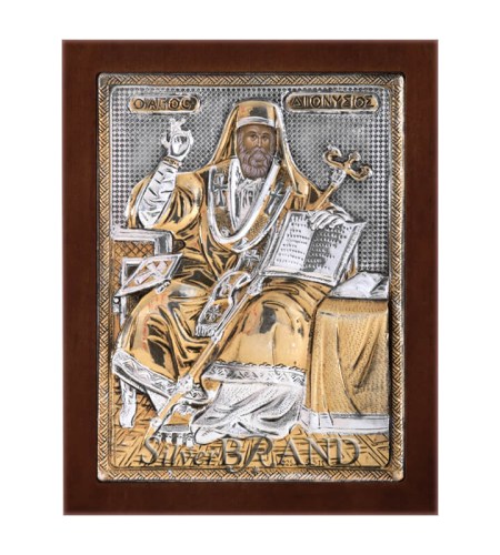 Greek Orthodox Silver Icon Saint Dionisios 20x16 Ασημένια Εικόνα Άγιος Διονύσιος 20x16 Святой Дионисий c:96181471-188B